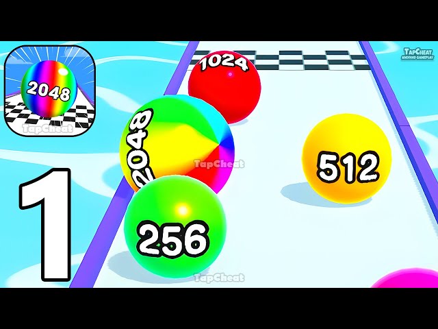 Ball Run 2048 - Gameplay Walkthrough Part 1 Tutorial Levels 1-24 Merge Numbers (iOS, Android)