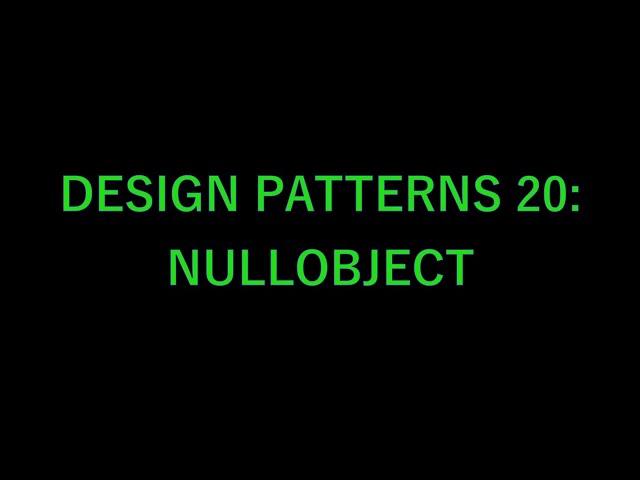 NullObject Design Pattern - Ep 20 - C++ Coding