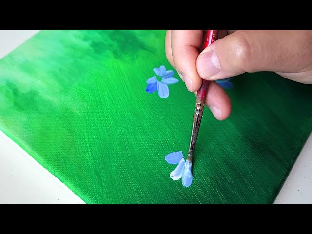 Rainy day with flowers / Acrylic painting for beginners / Easy Paper Technique
