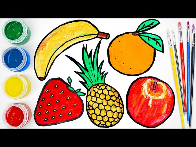 Learn How to Draw and Color Fruits for Toddlers | Fruits Facts and Easy Drawing Tutorial for Kids