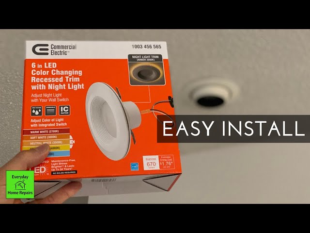 How to Select and Install Retrofit LED Recessed Lights | Commercial Electric 6 Inch