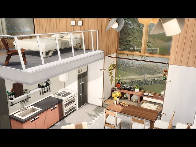 Panoramic Diagonal House | NoCC | Sims 4 Stop Motion