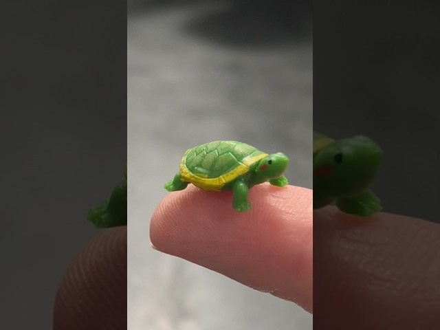 I found a mini turtle 💚 #miniatures #uvresin  #tinyanimals