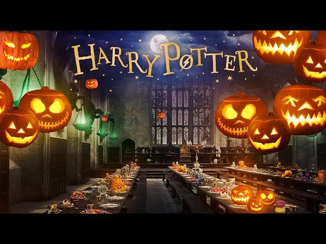 Halloween at Hogwarts 🎃 Great Hall Feast ⚡ Harry Potter Inspired Ambience [ASMR]