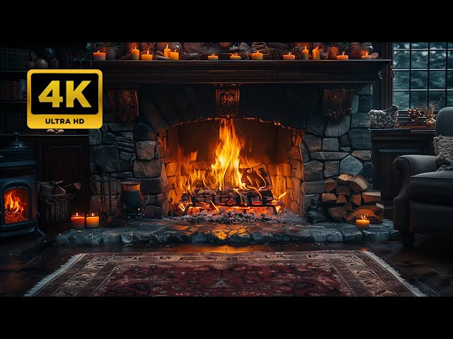 4K Fireplace Screensaver for TV 🔥 Cozy Fireplace & Crackling Fire Sounds 3 Hours with Burning Logs