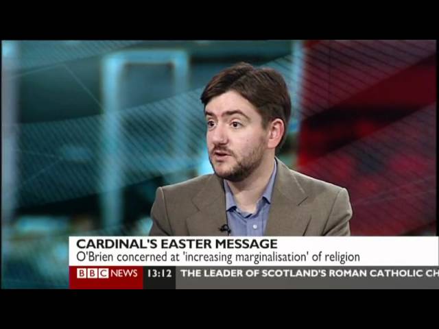 Andrew Copson discussing crosses in the workplace, on BBC News