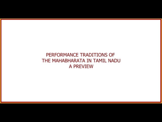 Introduction_Performance Traditions of the Mahabharata in Tamil Nadu