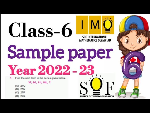 Class 6 IMO | Sample paper 2022-23| solved sample paper with explanation | Maths Olympiad class 6