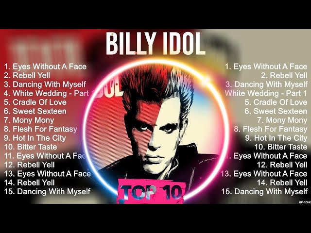 Billy Idol Greatest Hits ~ Best Songs Of 80s 90s Old Music Hits Collection