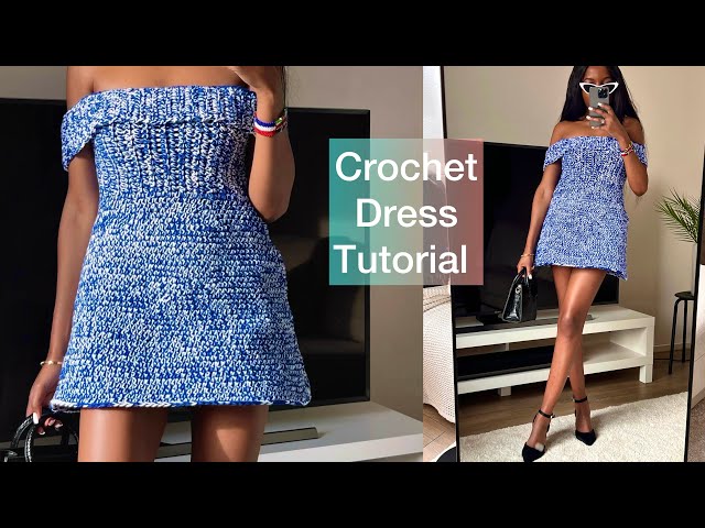 How To Crochet A Quick Off The Shoulder Dress #crochet #häkeln #crochetdress