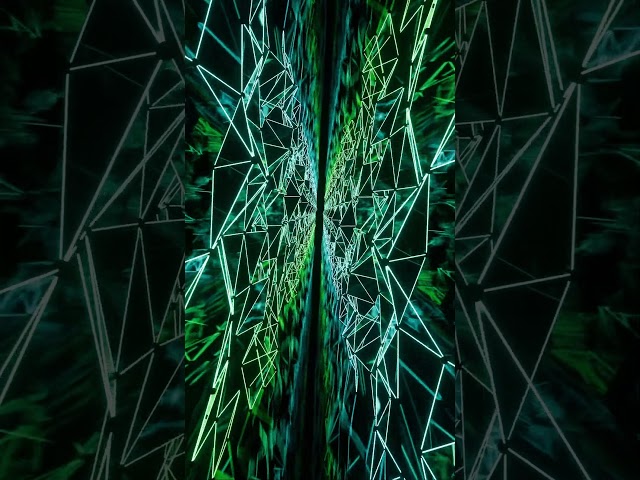 #shorts #Abstract #Background Video 4k TV Green Teal Blue Network Tunnel VJ #loop NEON #blenderart