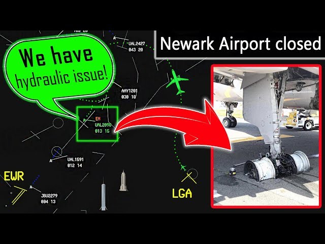 [REAL ATC] United has HYDRAULIC ISSUE + BLOWN TIRES | Newark Shutdown!