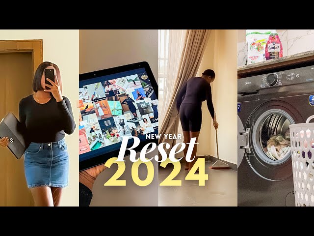 NEW YEAR RESET | GLOW UP! 2024 Goal planning, vision board, cleaning, organizing..| a day in my life