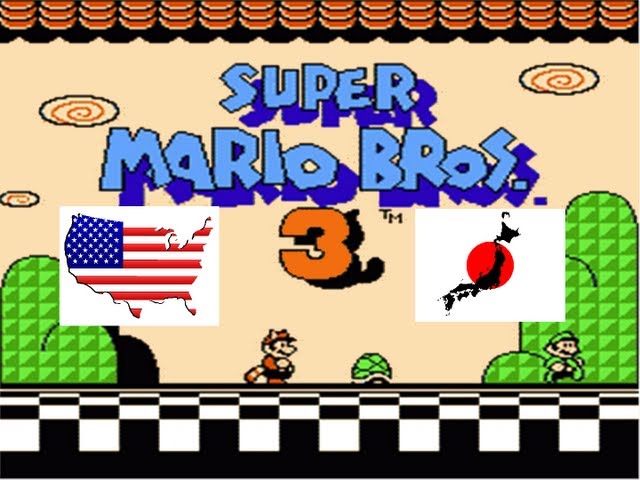 Super Mario Bros 3 English VS Japanese Comparison (USA Vs Japan) on the NES & Famicom Game Console