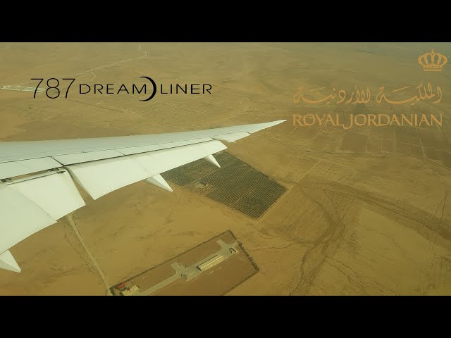 Royal Jordanian 787-8 Dreamliner Smooth Landing at Amman Queen Alia International Airport