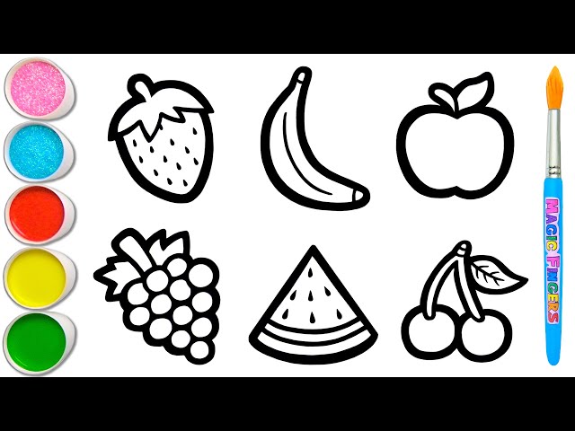 Let's Learn How to Draw Fruits Together | Painting, Drawing, Coloring Tips for Toddlers & Kids #149