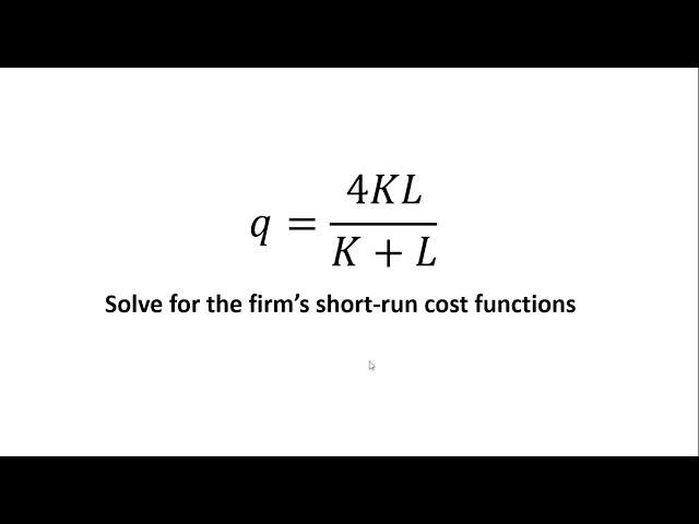 How to Derive Short-Run Cost Functions