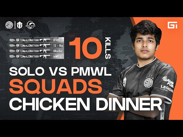 SOLO VS PMWL Squads | BEST SOLO CHICKEN DINNER EVER | PUBG MOBILE
