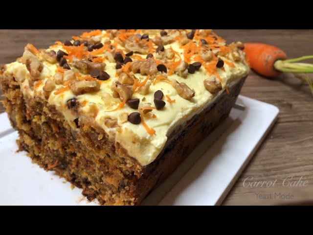 MOIST CARROT LOAF CAKE with Cream Cheese Frosting + Walnuts & Chocolate Chips