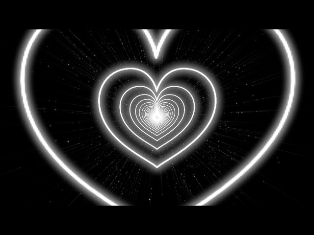 Neon Lights Love Heart Tunnel🖤🤍Black and White Heart Background - Moving Background Video Loop - 4K