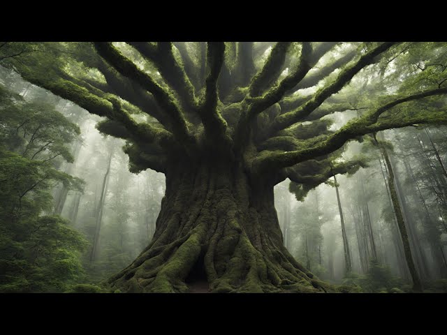 1 Hour ASMR Music | Enchanted Tree Theme | Forest Ambient | With Rain Sounds