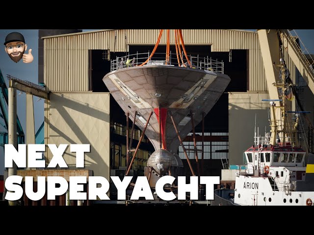 Next SUPERYACHT Project BOARDWALK - Bow Section transport - Lürssen shipyard