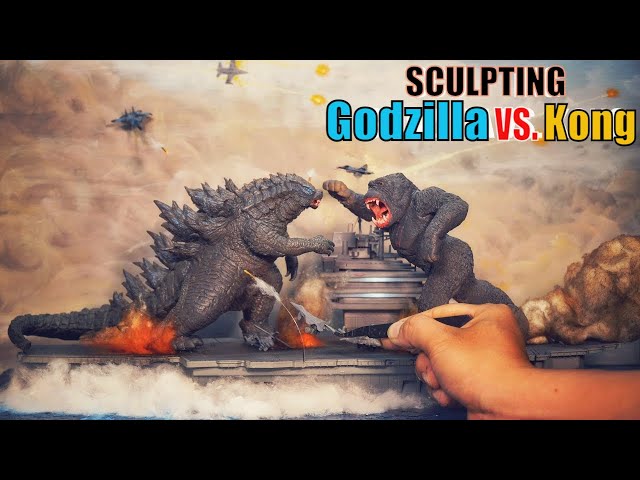 Sculpting Godzilla vs Kong 2021 / Build an impressive scene diorama