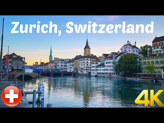 Zurich, Switzerland walking tour 4K 60fps - A beautiful swiss city