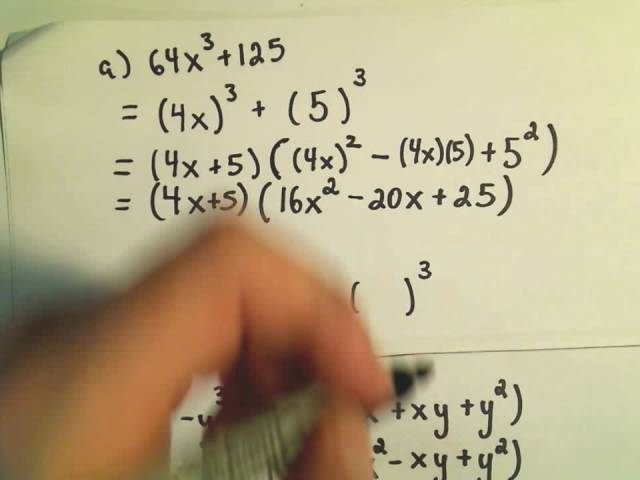 Factoring Sums and Differences of Cubes