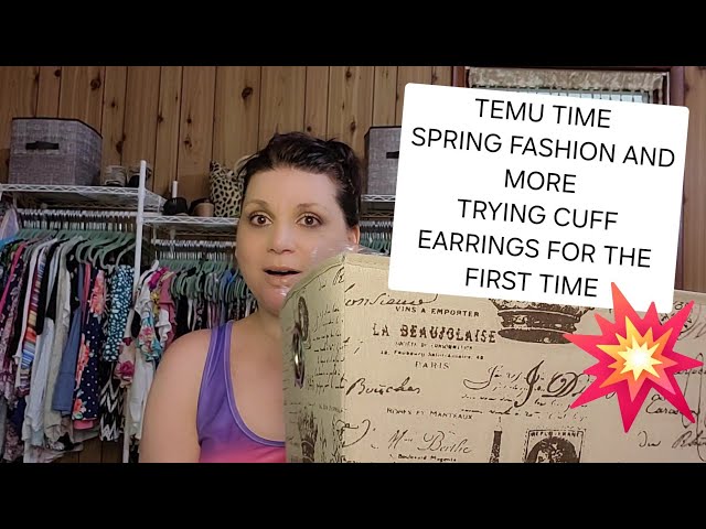 TEMU HAUL AND TRY-ON🦋NEW ARRIVALS 2024 SPRING FASHION. CUFF EARRINGS