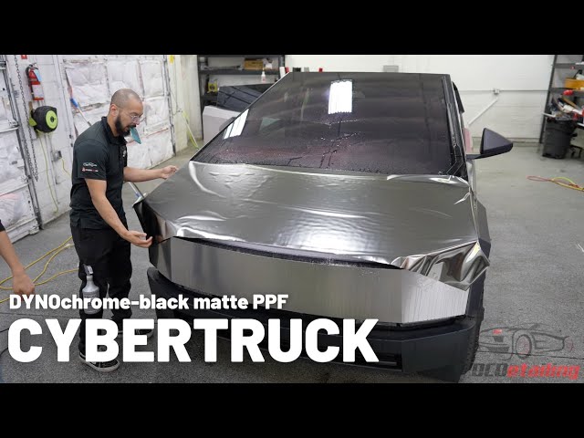 Cybertruck - Hood PPF Install Video - STEK DYNOchrome-black matte