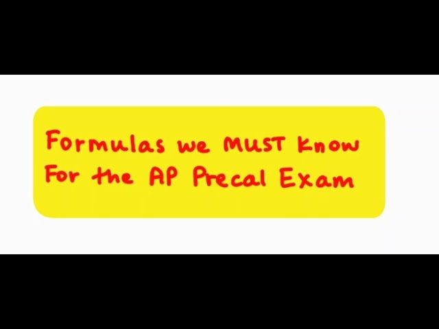 AP Precalculus Formula Sheet