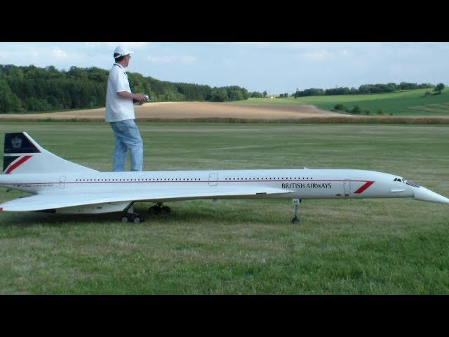 Huge Concords RC Quad-turbine model Jets with lowering nose (uniquely)
