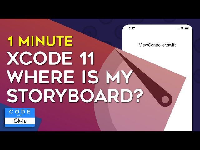 Xcode 11: No Storyboard Fix In One Minute