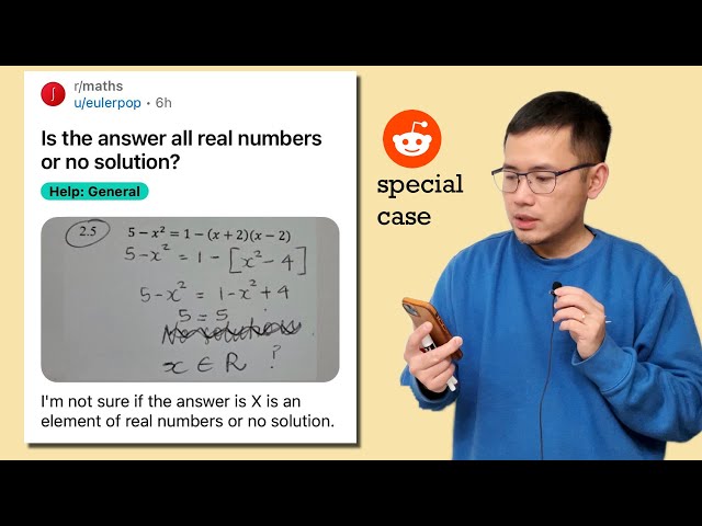 Is the answer "all real numbers" or "no solution"? Reddit quadratic equation r/maths