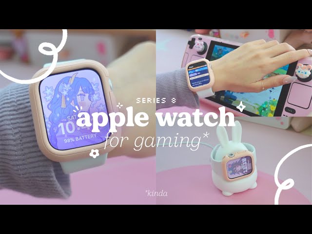 🧸 kinda using the apple watch as a mini gaming companion | unboxing series 8 + accessories, apps ✶
