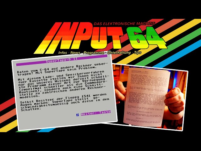 Supertape-V II auf dem C64 - INPUT64 4/85