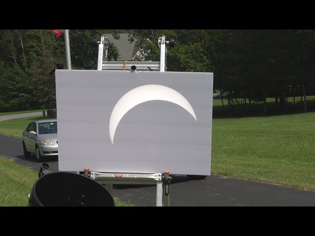 2017 Eclipse Viewing Using Telescope Projection Method and howto - Sun Spots too!