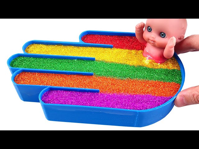 Satisfying Video l How to make Hands with Mixing Slime Cutting ASMR l RainbowToyTocToc