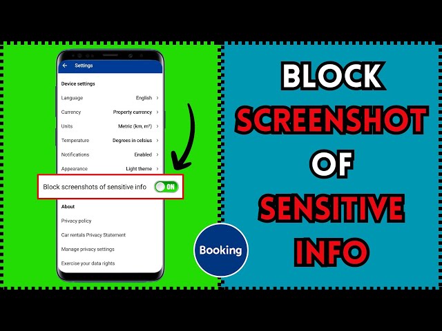 How to Enable Block Screenshots of Sensitive Info on Booking.com