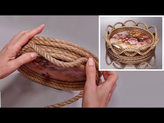 🎁The secret of a beautiful DIY basket: jute, wood and decoupage 😃