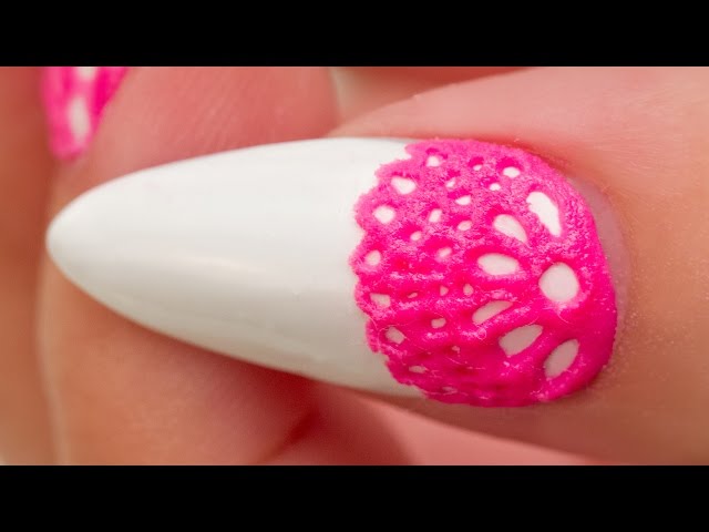 Mixing Gel and Acrylic to Create Lace Nail Art
