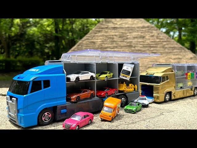 26 types Tomica ☆ Blue & Gold Cleaning Convoy Truck, Egyptian Park!