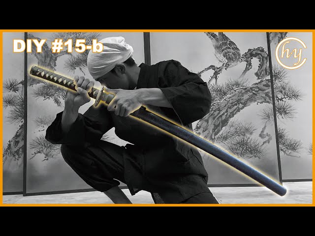 How to make a Wooden Katana. My Japanese sword does not hurt anyone.It relaxes me.DIY#15-b
