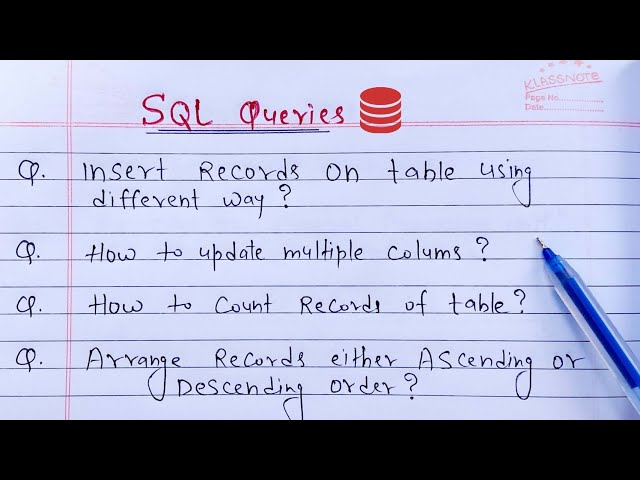 important sql queries for interview | oracle database