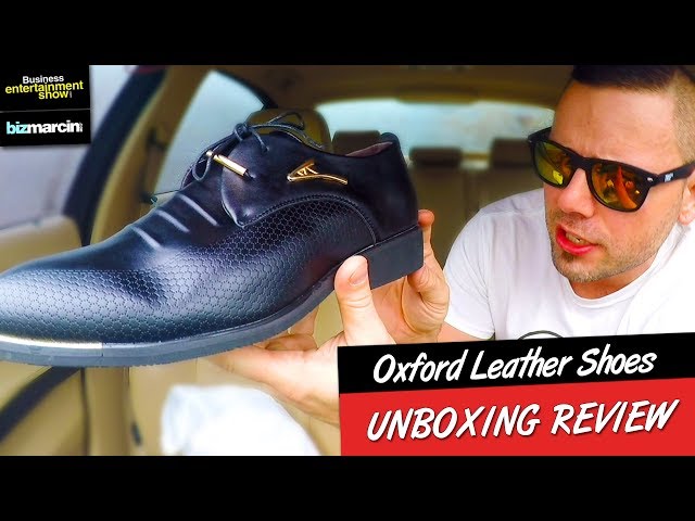 GOLD PLATED OXFORDS MEN's LEATHER SHOES! UNBOXING Review from WISH.com