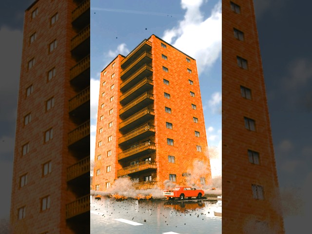 Realistic Bricks Building Demolition 😱 #shorts #demolition