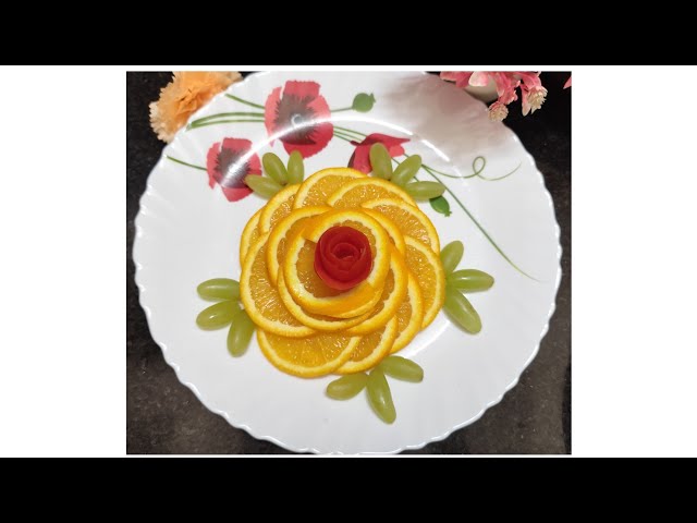 How to make a orange flower | orange decoration in a plate