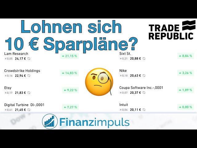 Kleine Aktiensparpläne bei Trade Republic 🧐 Lohnen sich 10 € im Monat?