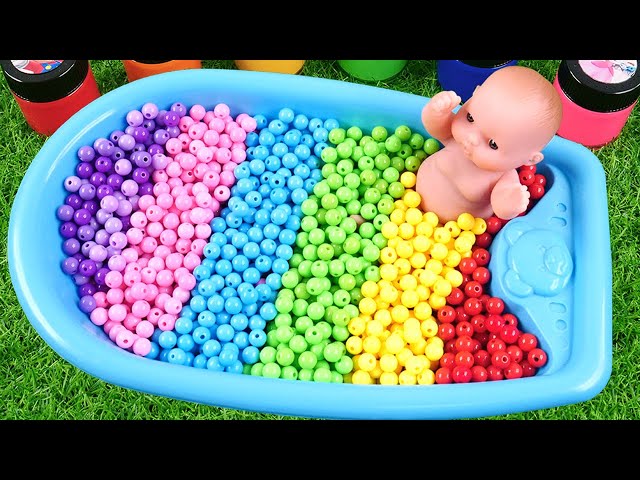 Satisfying Video l How to make Candy Bathtub into Mixing Beads Cutting ASMR l RainbowToyTocToc